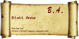 Blatt Anna névjegykártya