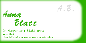 anna blatt business card